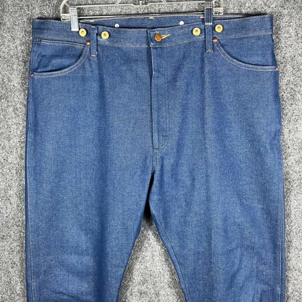 Wrangler Jeans Men 40x32 Blue Cowboy Cut 13MWZ Suspender Buttons Denim Pants